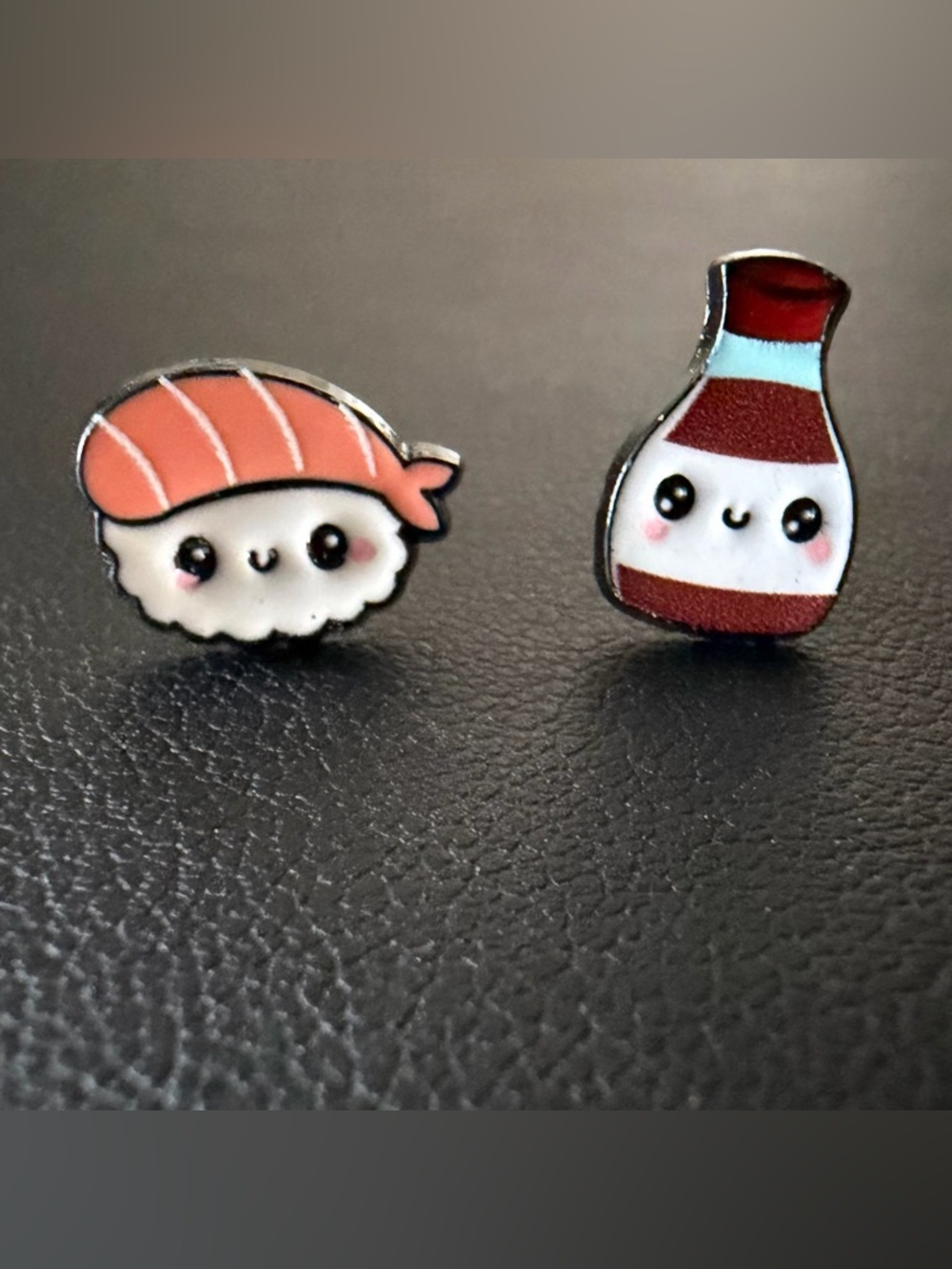 Kawaii Sushi & Soy Sauce Mismatched Dainty Stud Earrings 🍣